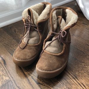 Camper high top suede shearling lined mocc…